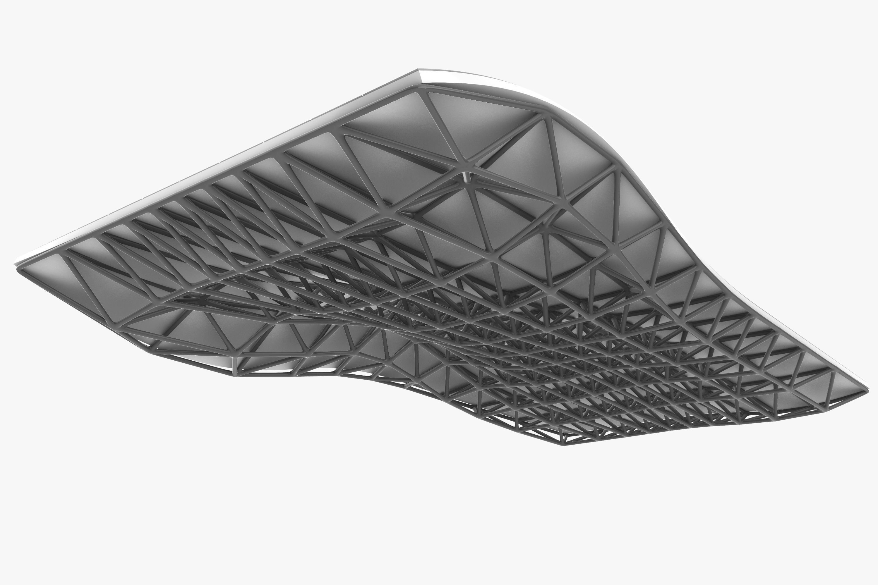 Wavy Space Truss Ceiling 3D model_2
