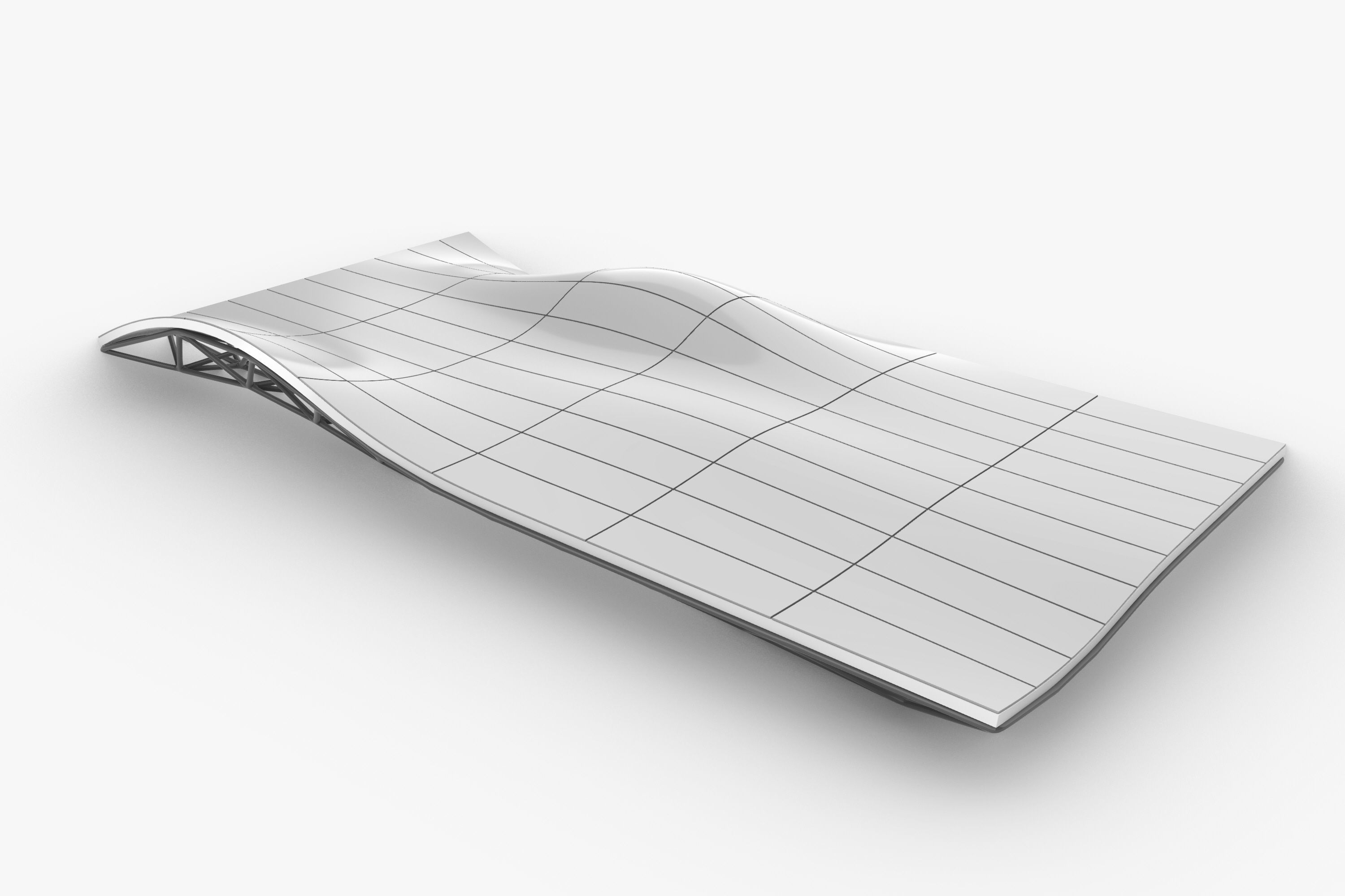 Wavy Space Truss Ceiling 3D model_11