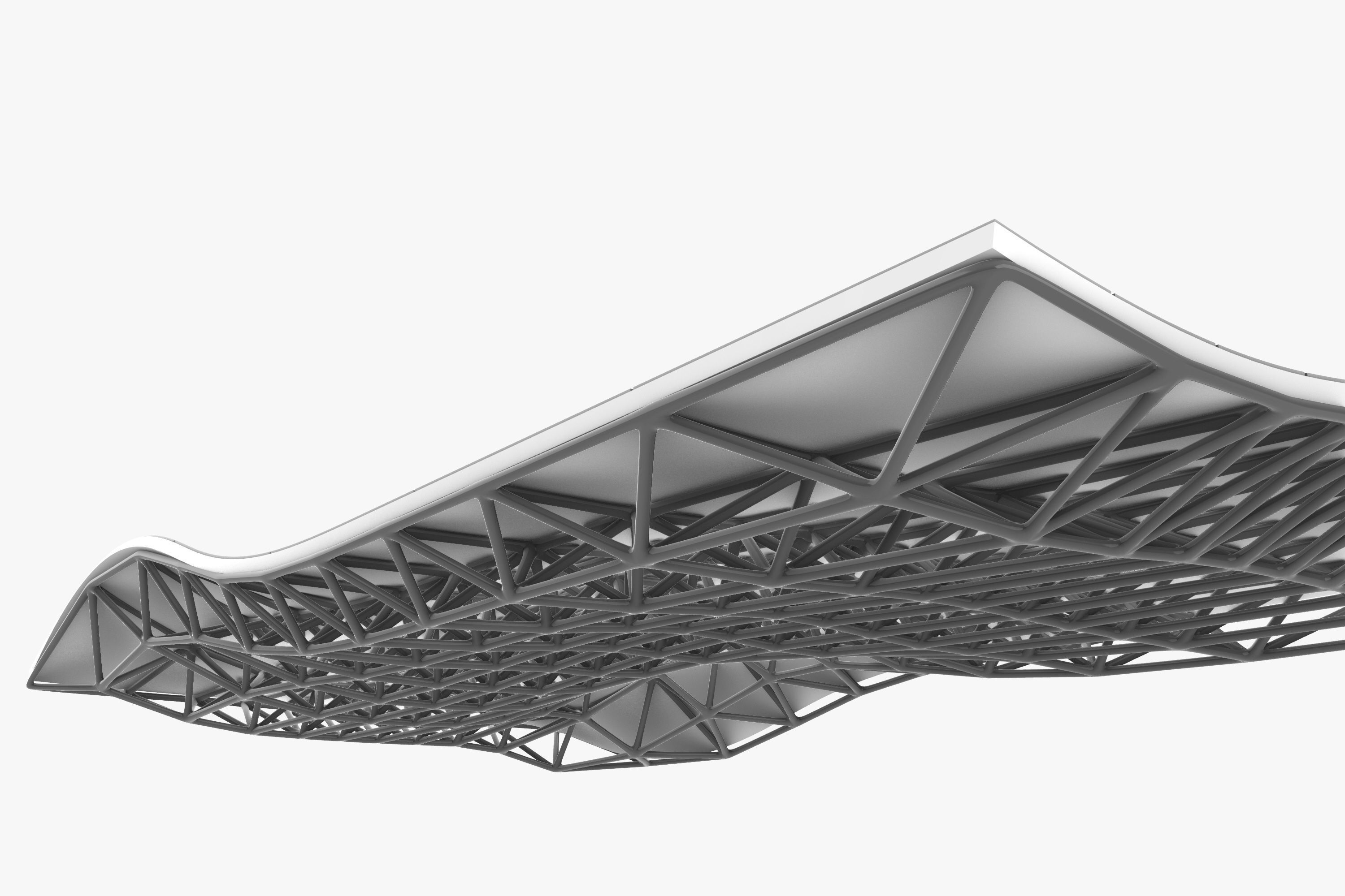Wavy Space Truss Ceiling 3D model_15
