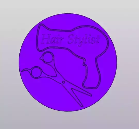 Cup coaster Hair Stylist 3D print model