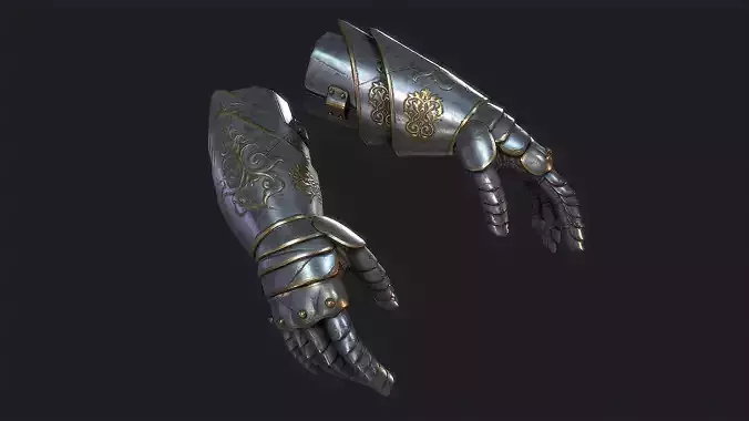 Armor Gloves  Low-poly 3D model