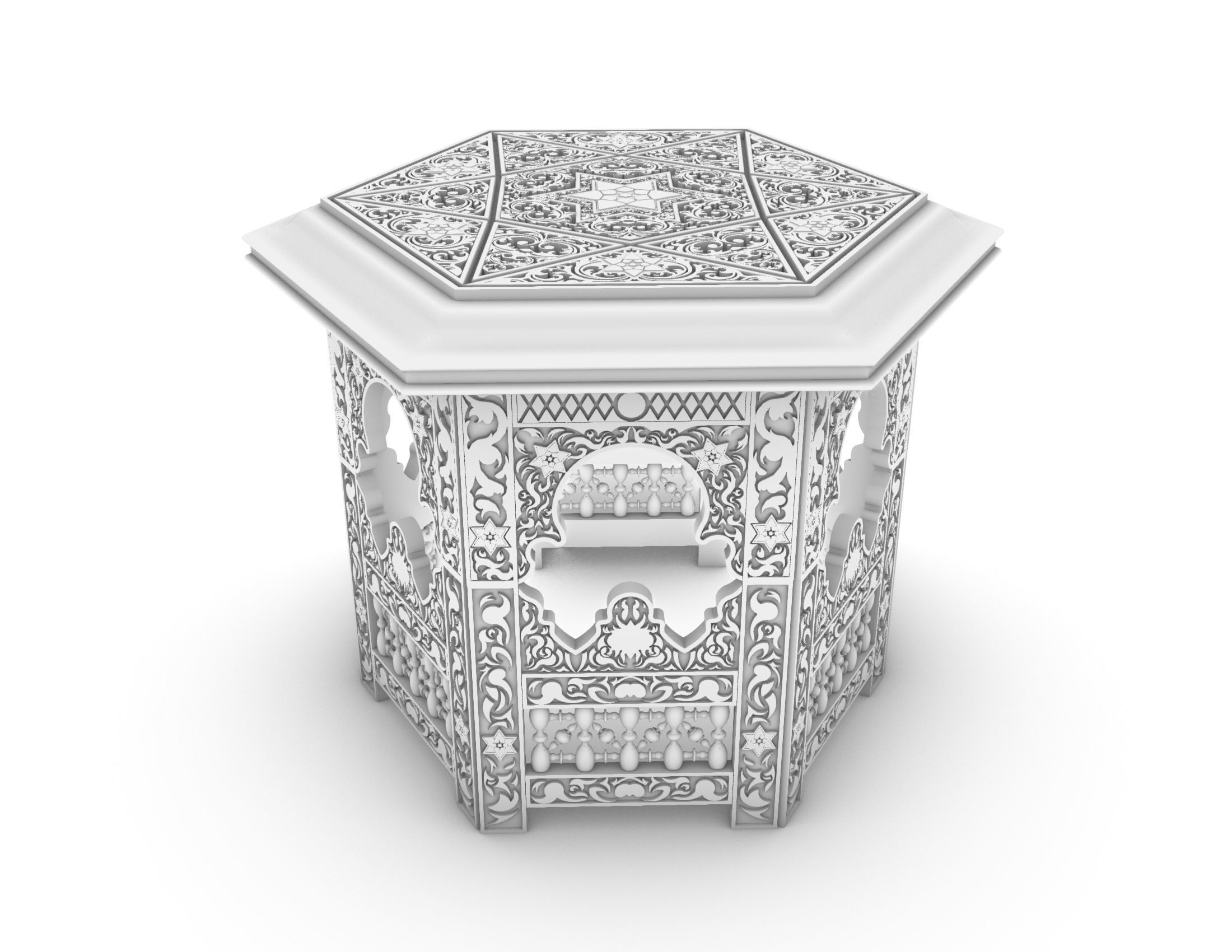 Traditional arabic coffee table 3D print model_4