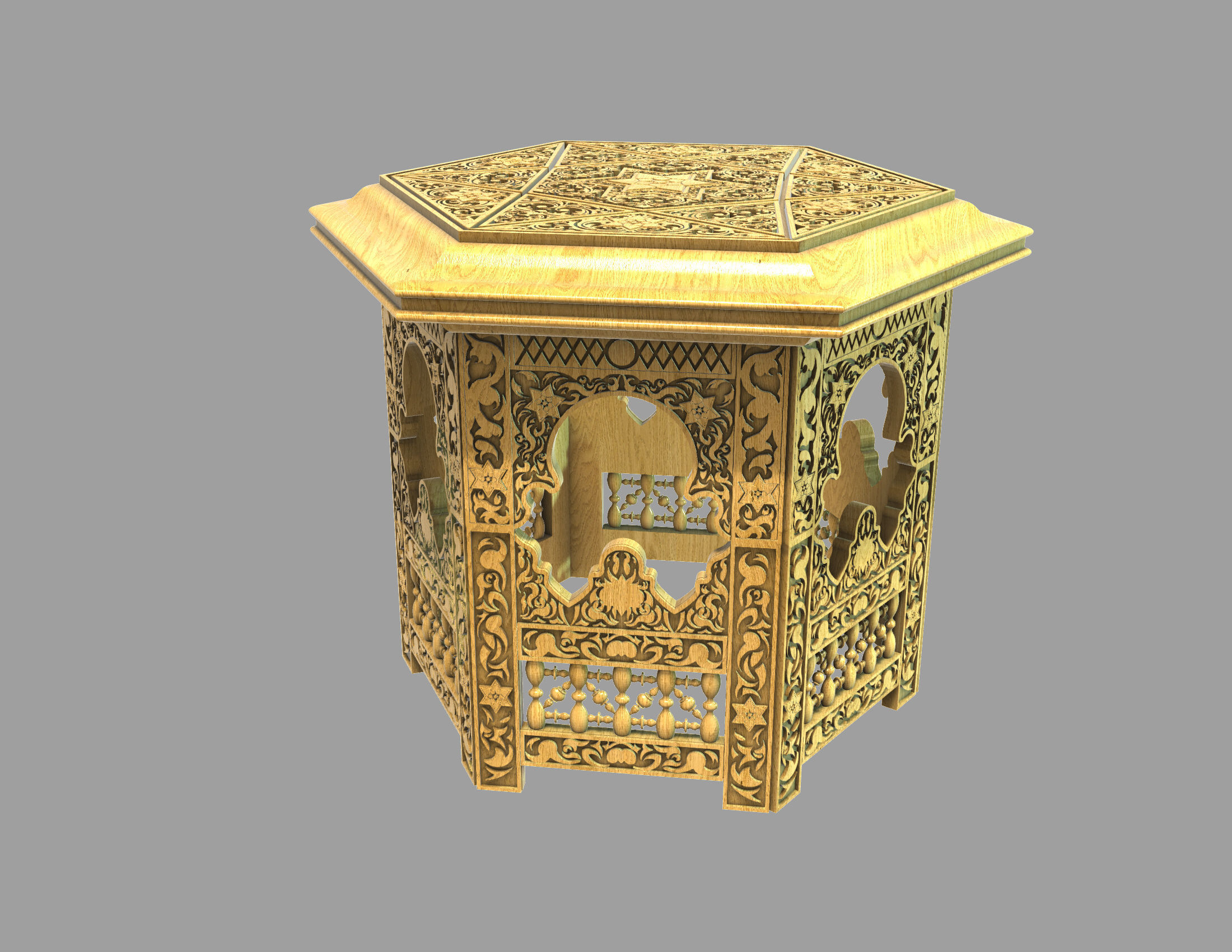 Traditional arabic coffee table 3D print model_1