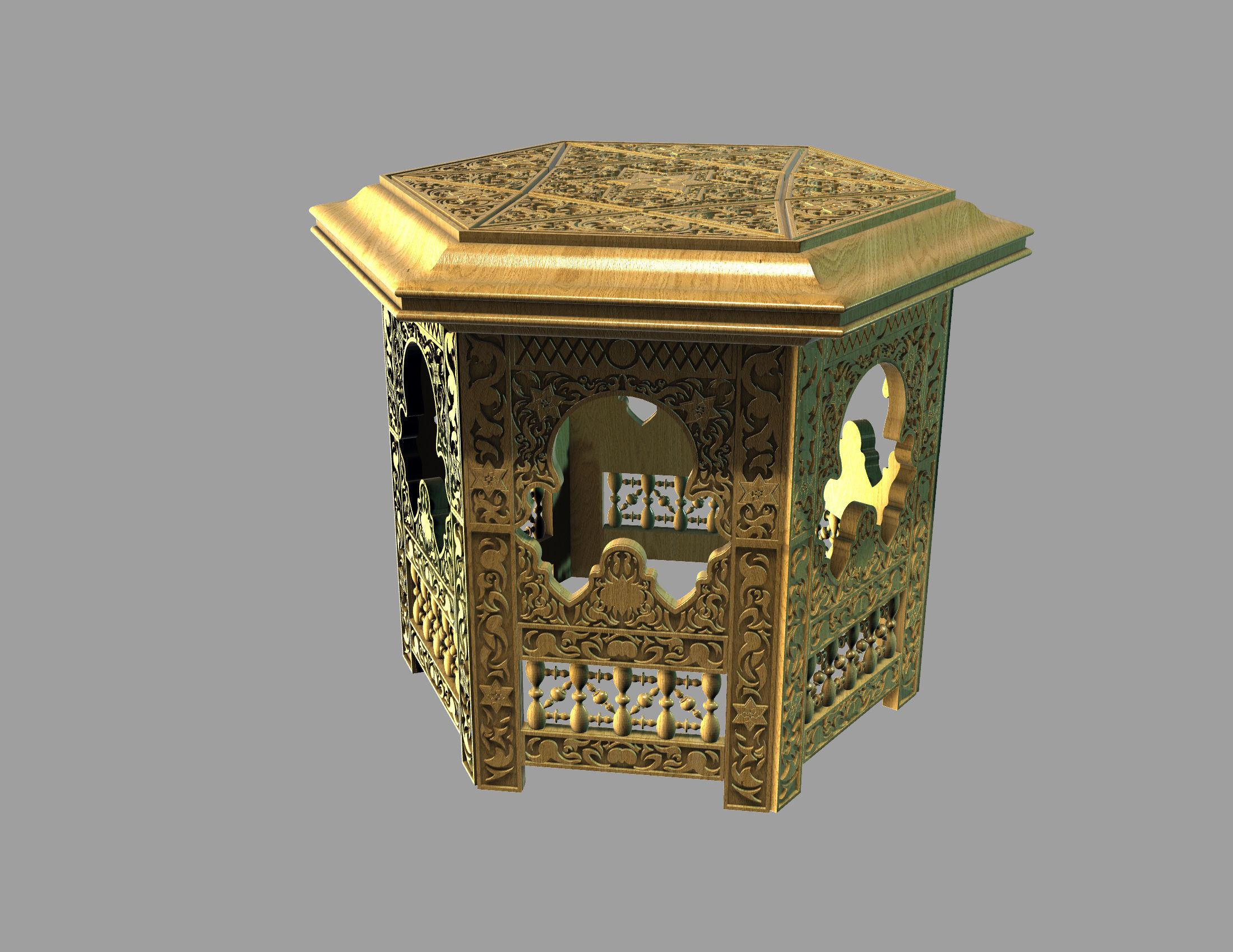 Traditional arabic coffee table 3D print model_2