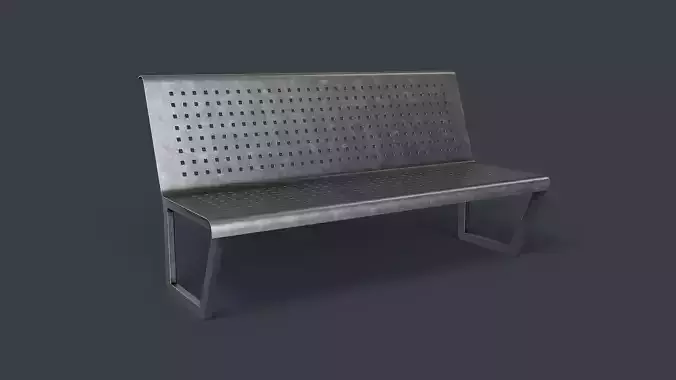 Metal Modern Bench 30 PBR Game Ready