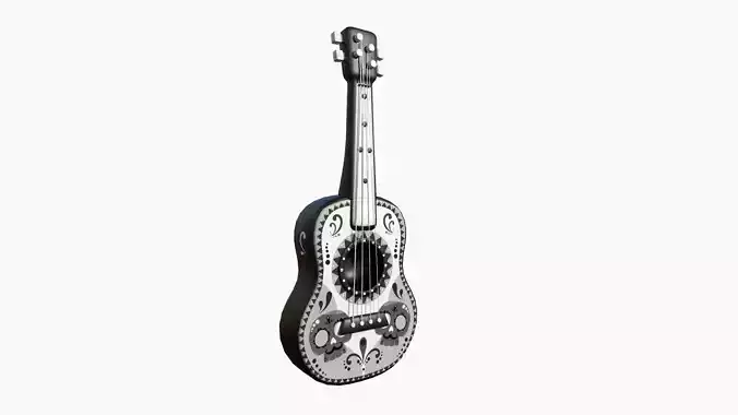 Cartoon Mexican Guitar A08 White Black - Music Instrument Design