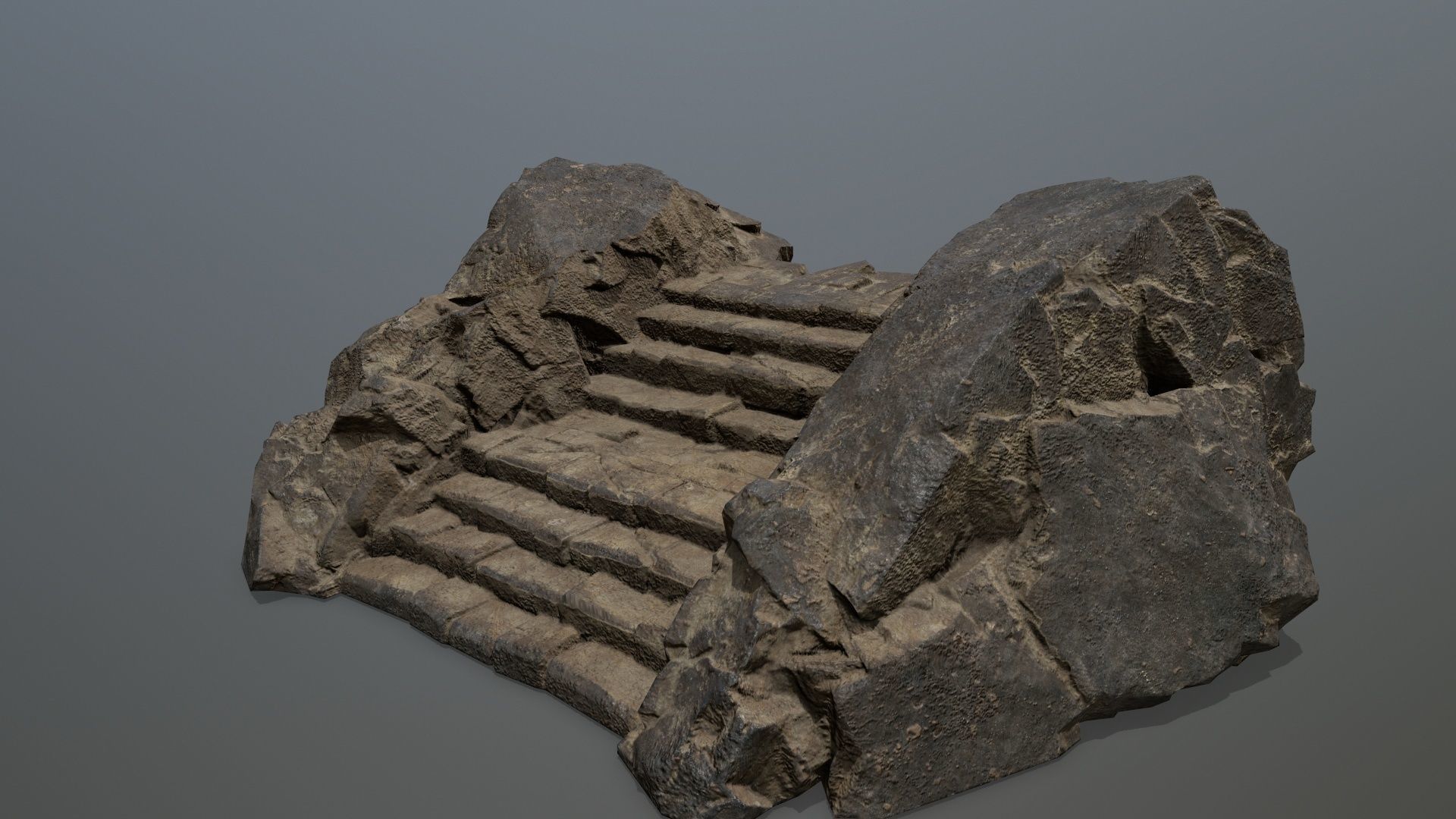 Rock  Gate Low-poly 3D model_9