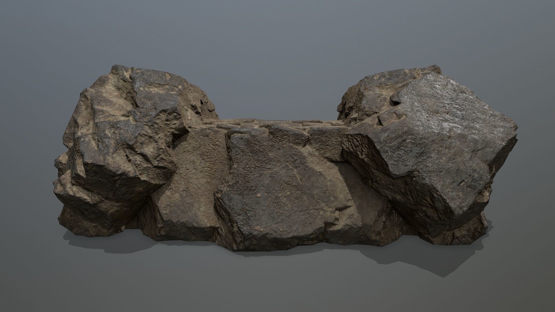 Rock  Gate Low-poly 3D model_6