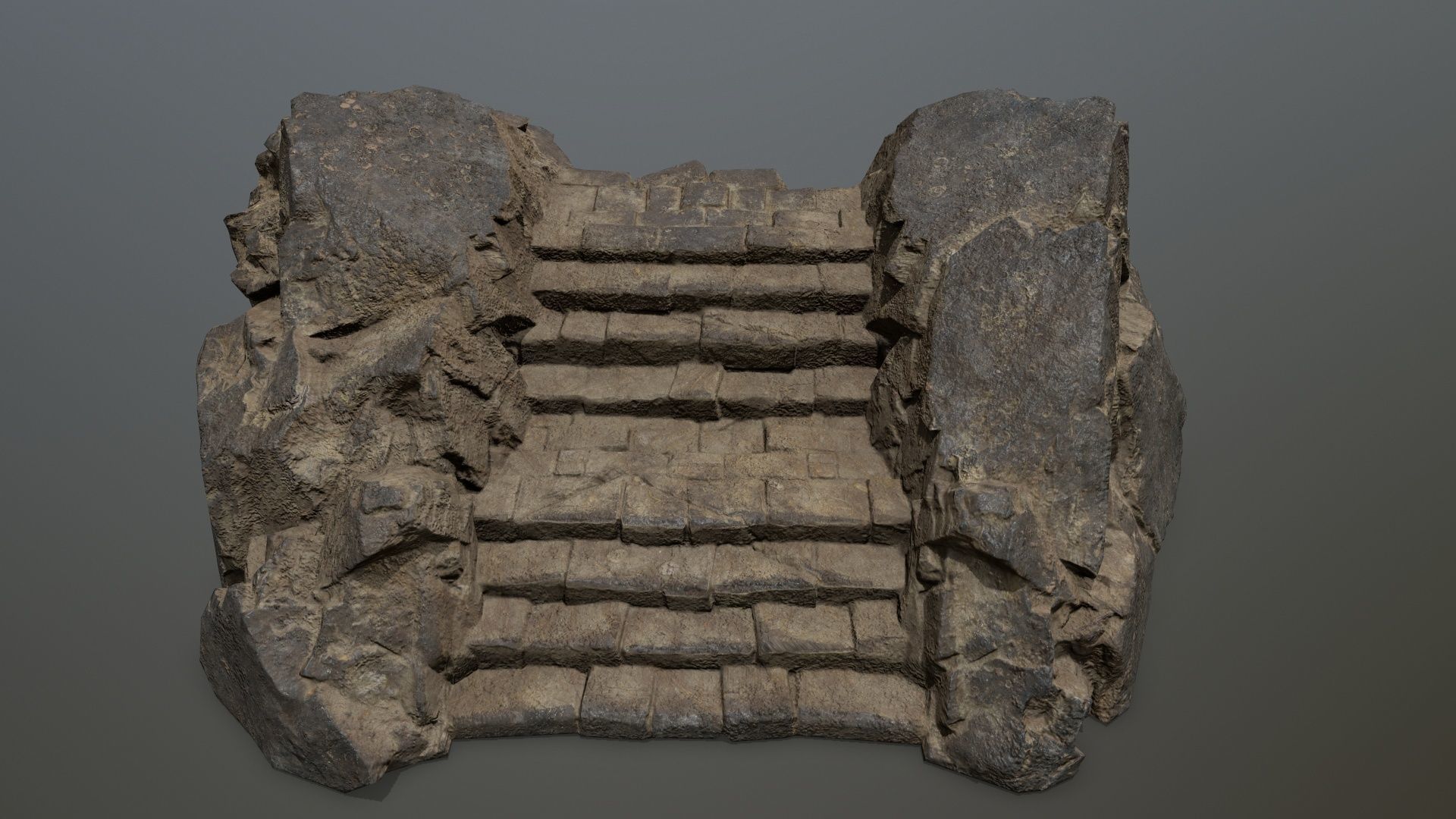 Rock  Gate Low-poly 3D model_10