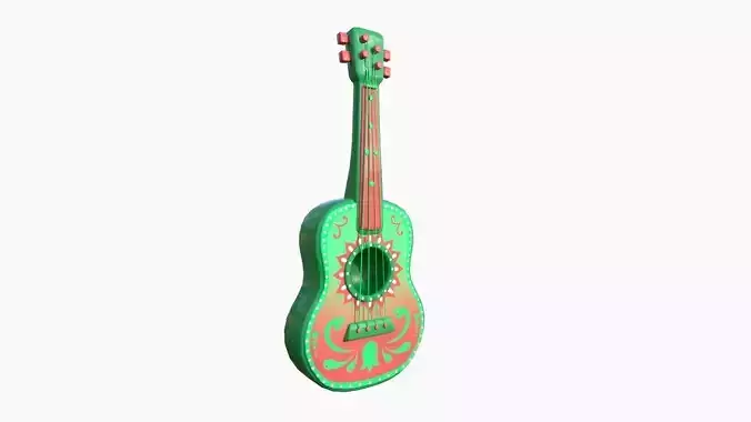 Cartoon Mexican Guitar A09 Green - Music Instrument Design