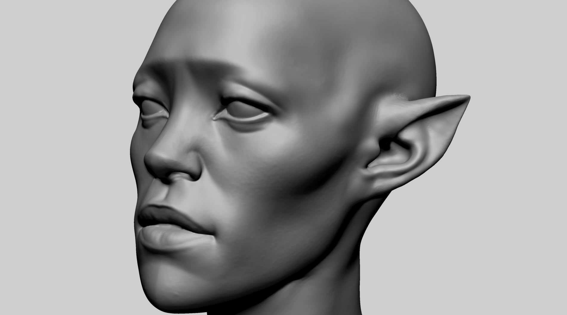 Fantasy Female Head O 3D model_11