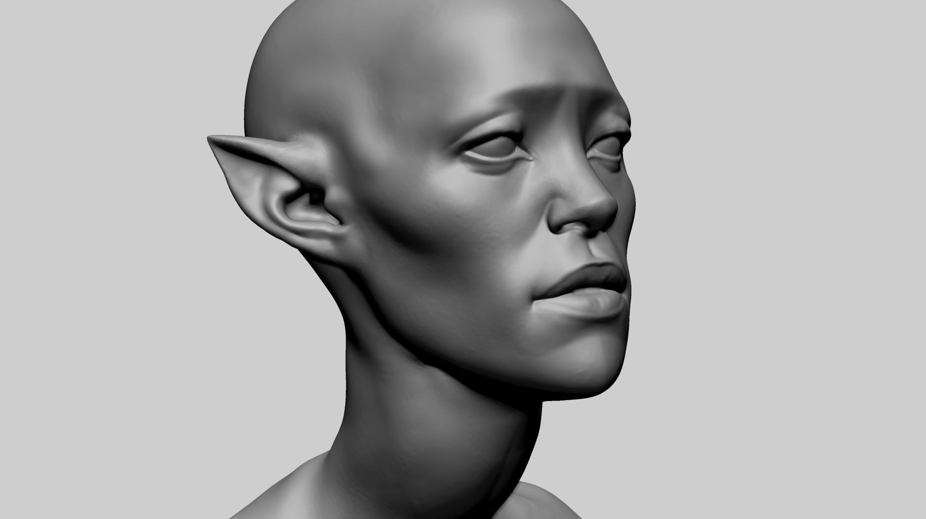 Fantasy Female Head O 3D model_10