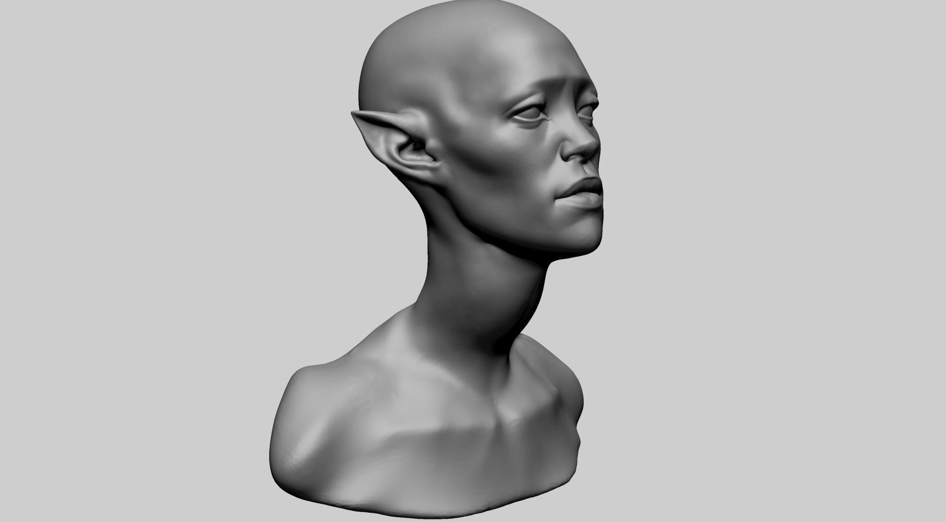 Fantasy Female Head O 3D model_2