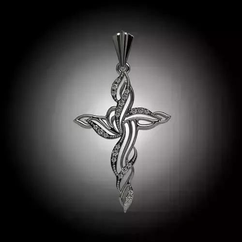 Pendant cross with diamonds 5