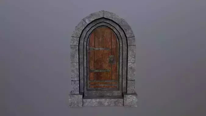Medieval Door Low-poly 3D model