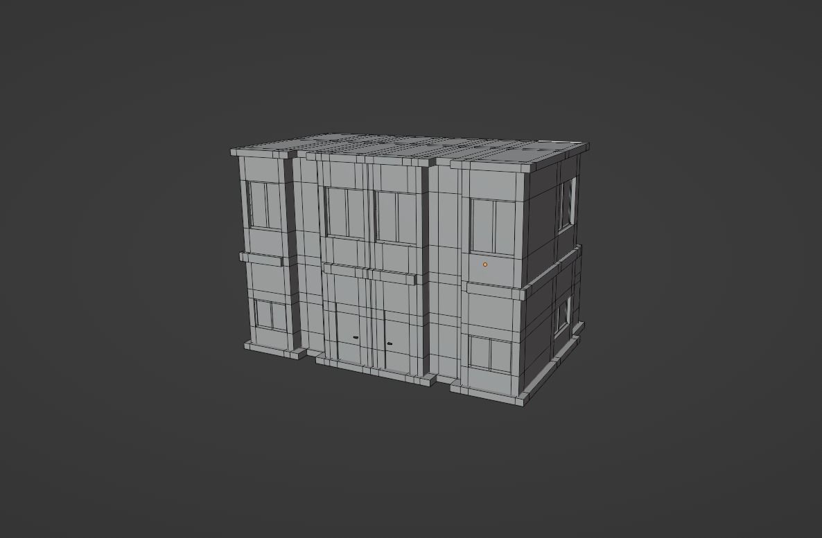 Simple Modern House 2 Low-poly 3D model_4