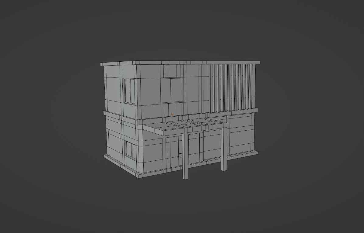 Simple Modern House 3 Low-poly 3D model_6
