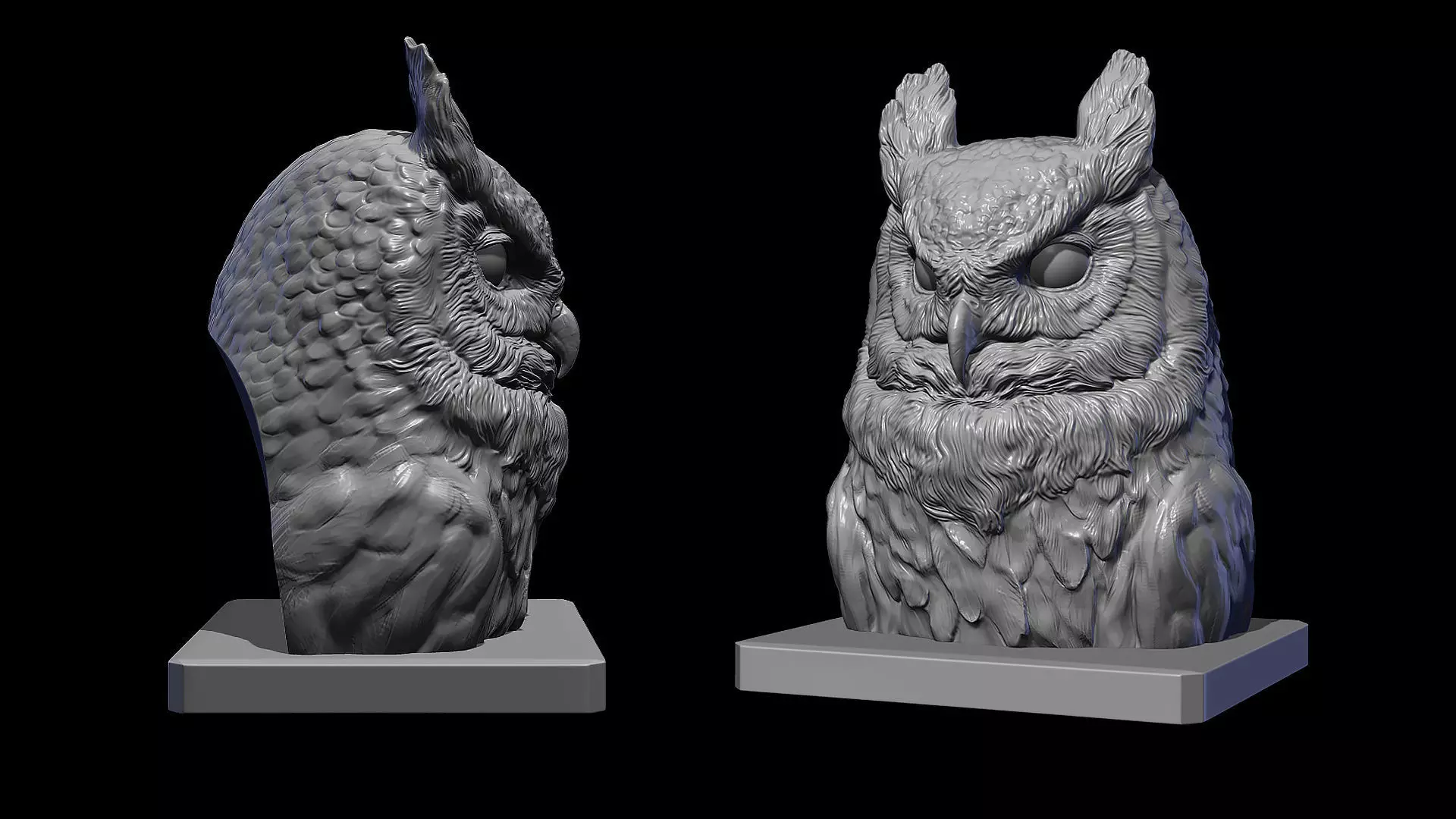 Owl head 3D print model_0