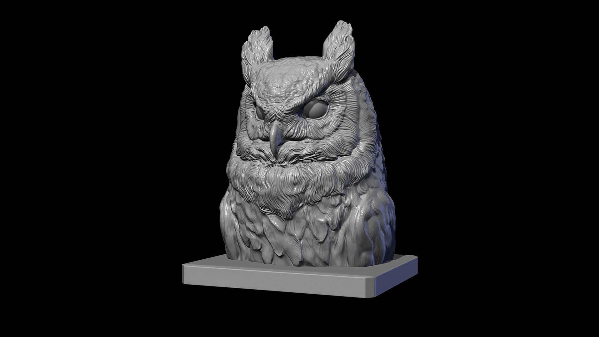 Owl head 3D print model_8