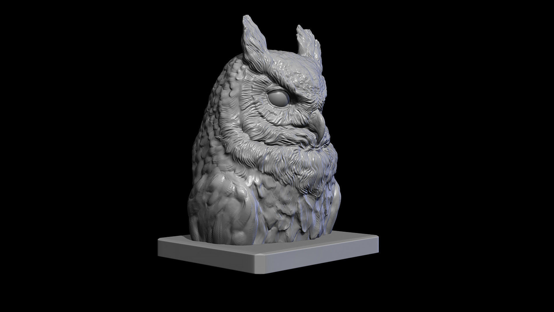 Owl head 3D print model_14