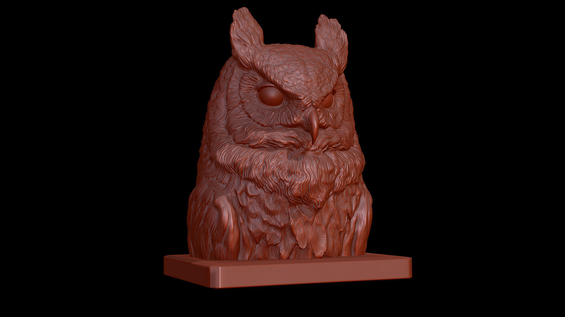 Owl head 3D print model_4