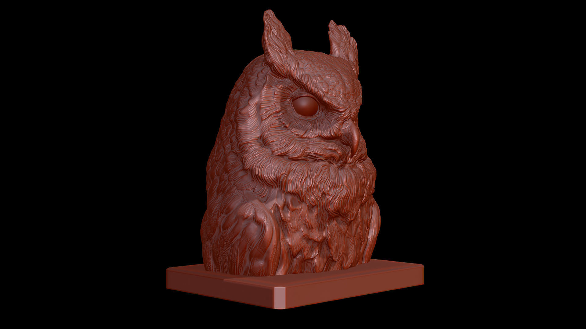 Owl head 3D print model_3