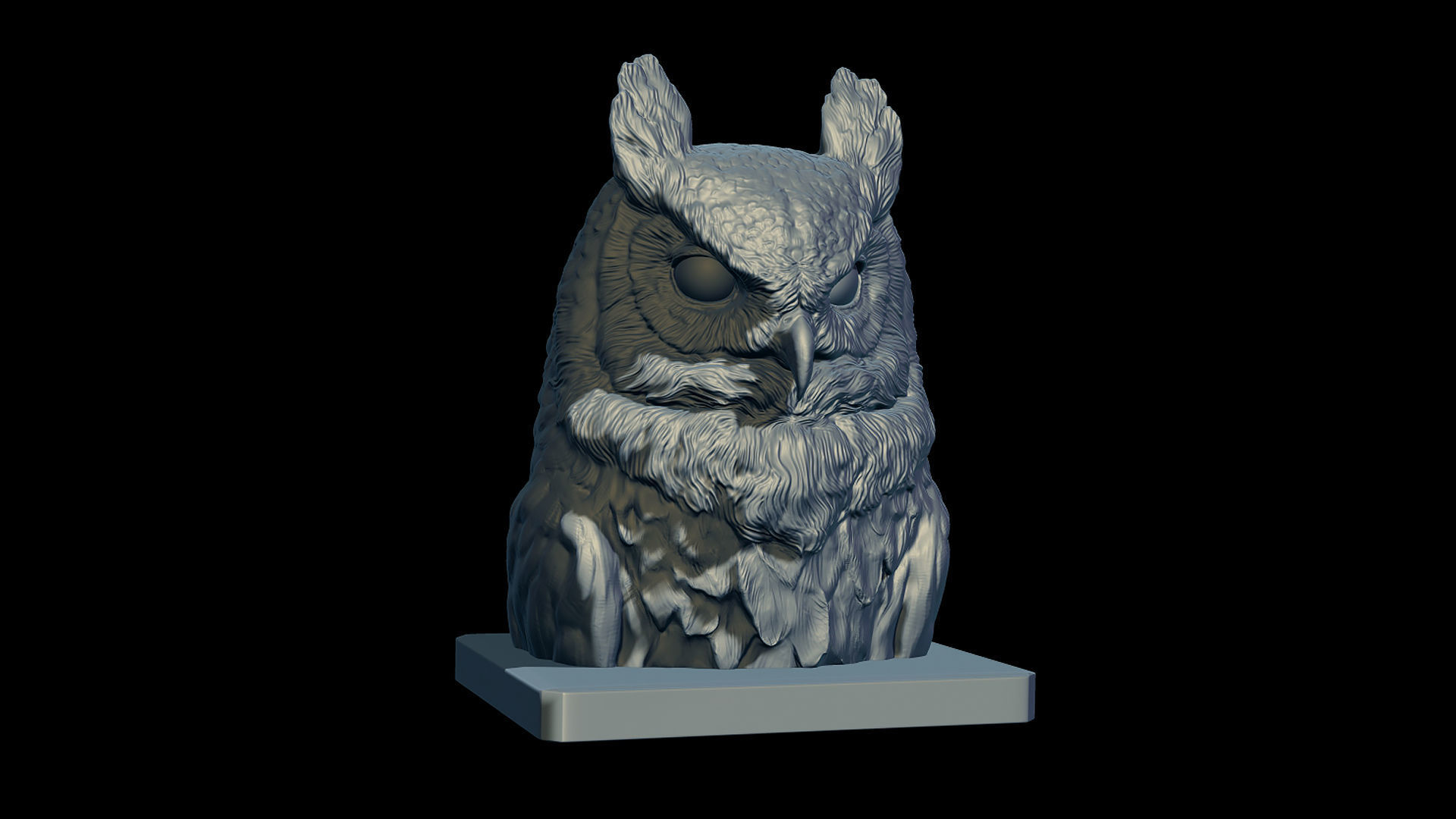 Owl head 3D print model_5