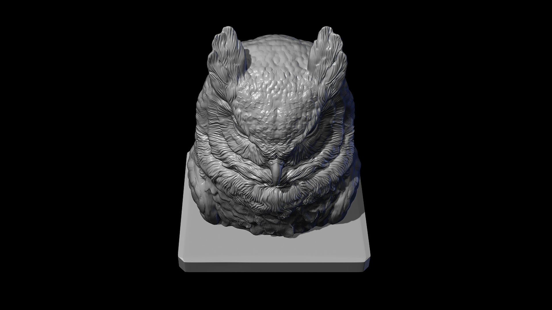 Owl head 3D print model_9