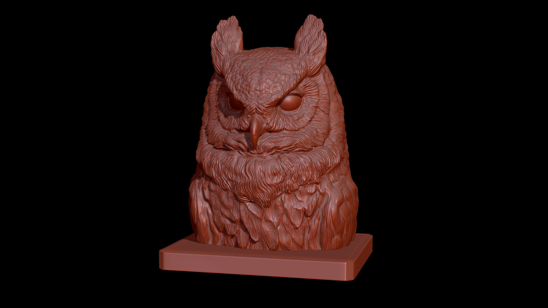 Owl head 3D print model_2