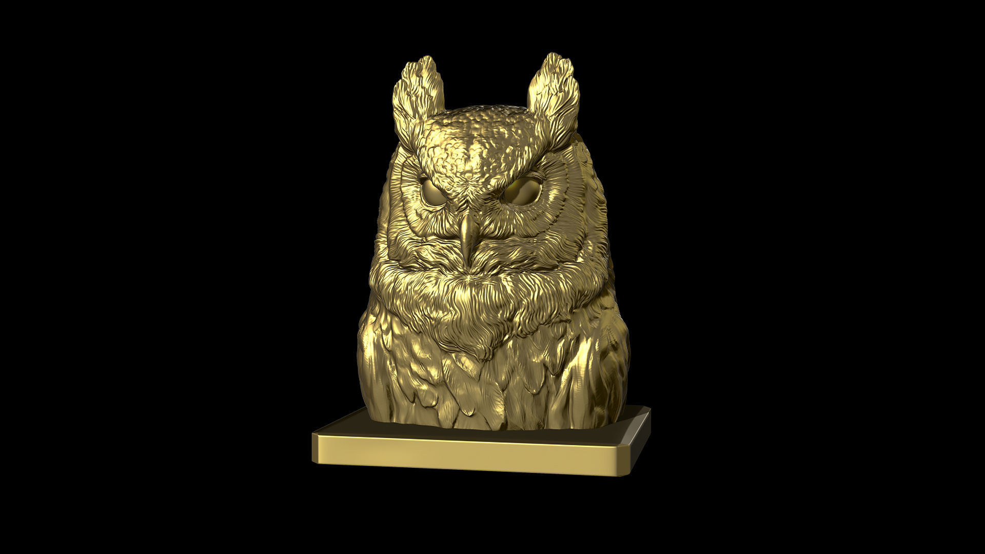 Owl head 3D print model_1