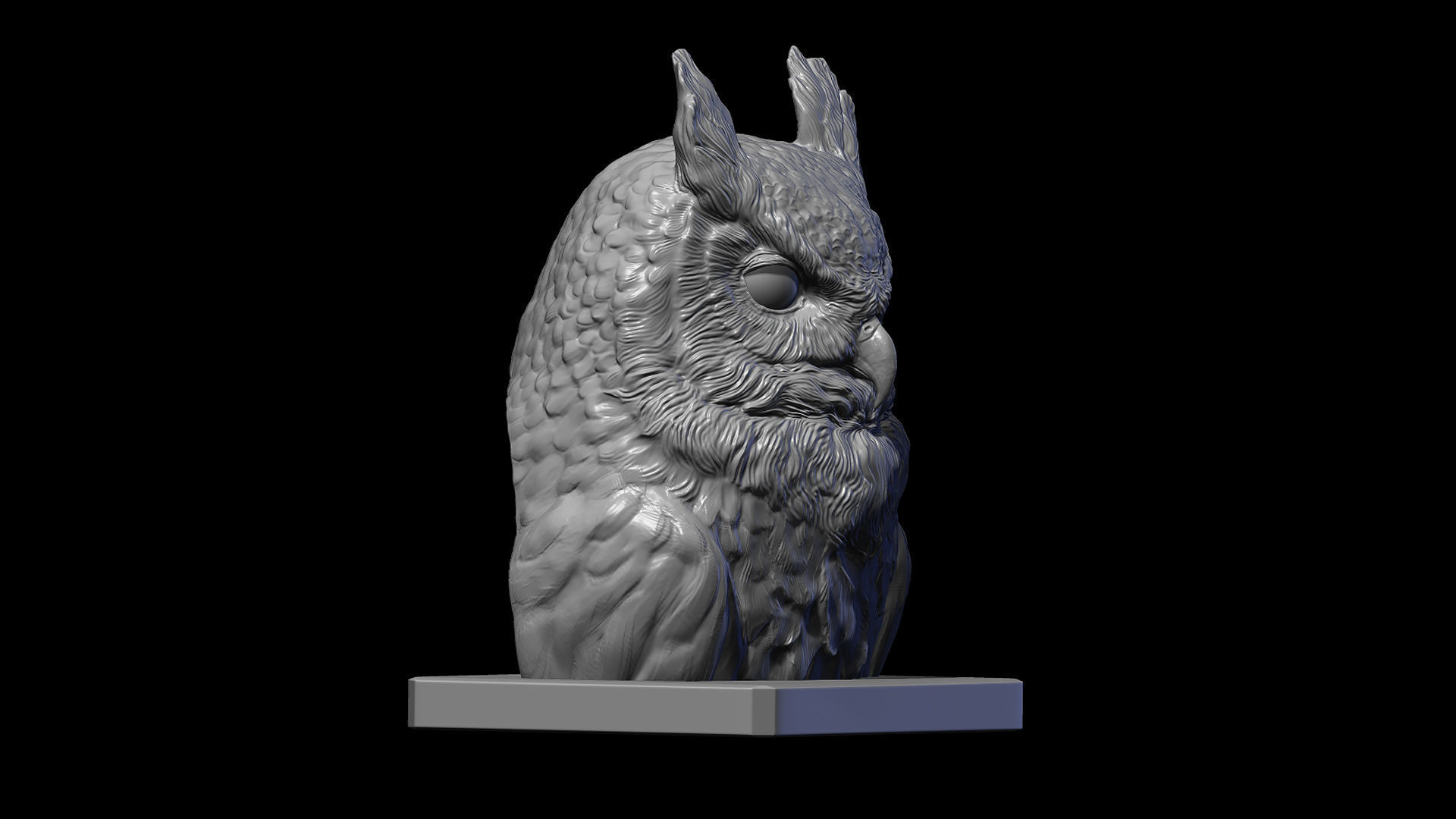 Owl head 3D print model_11