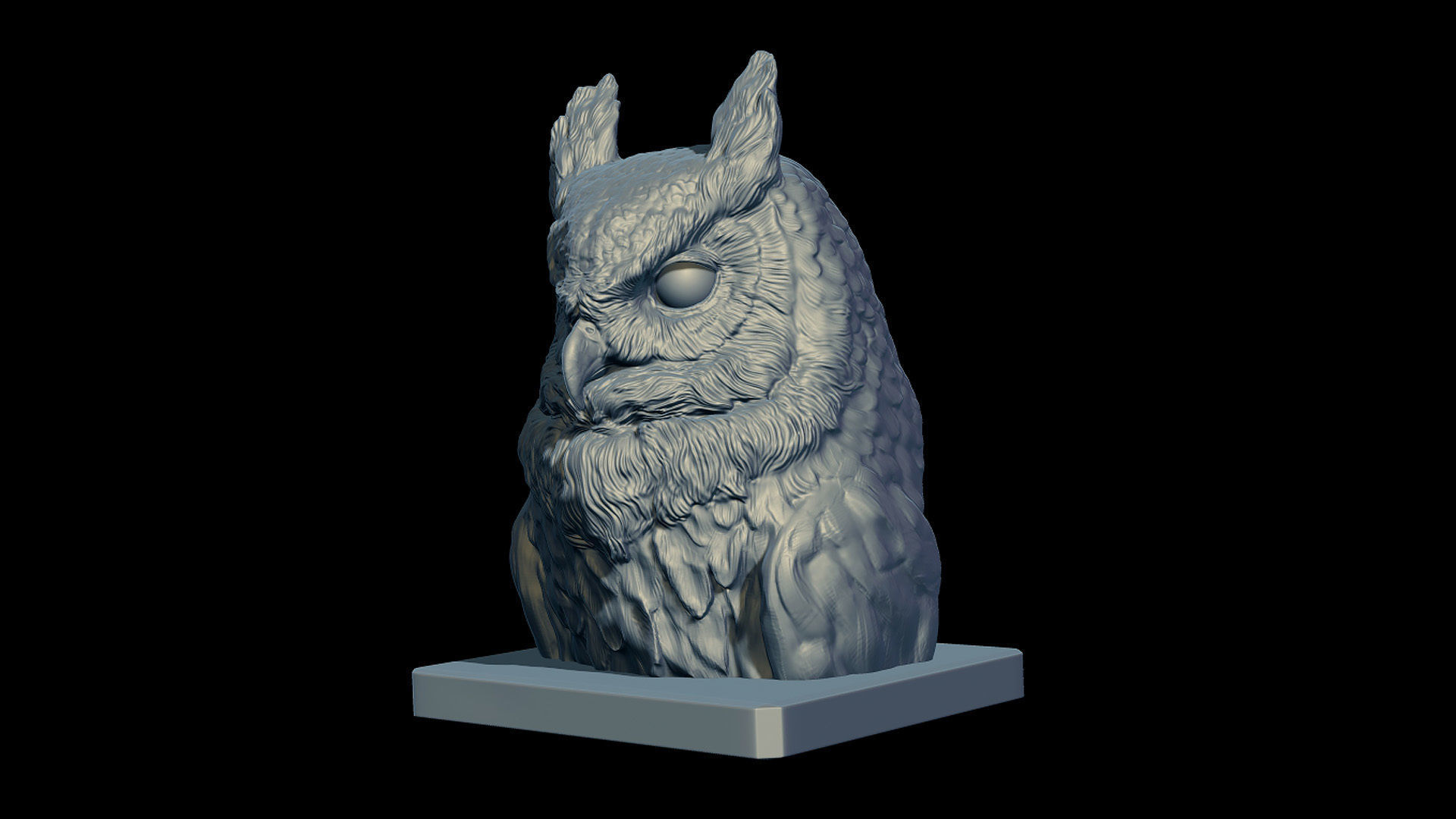 Owl head 3D print model_6