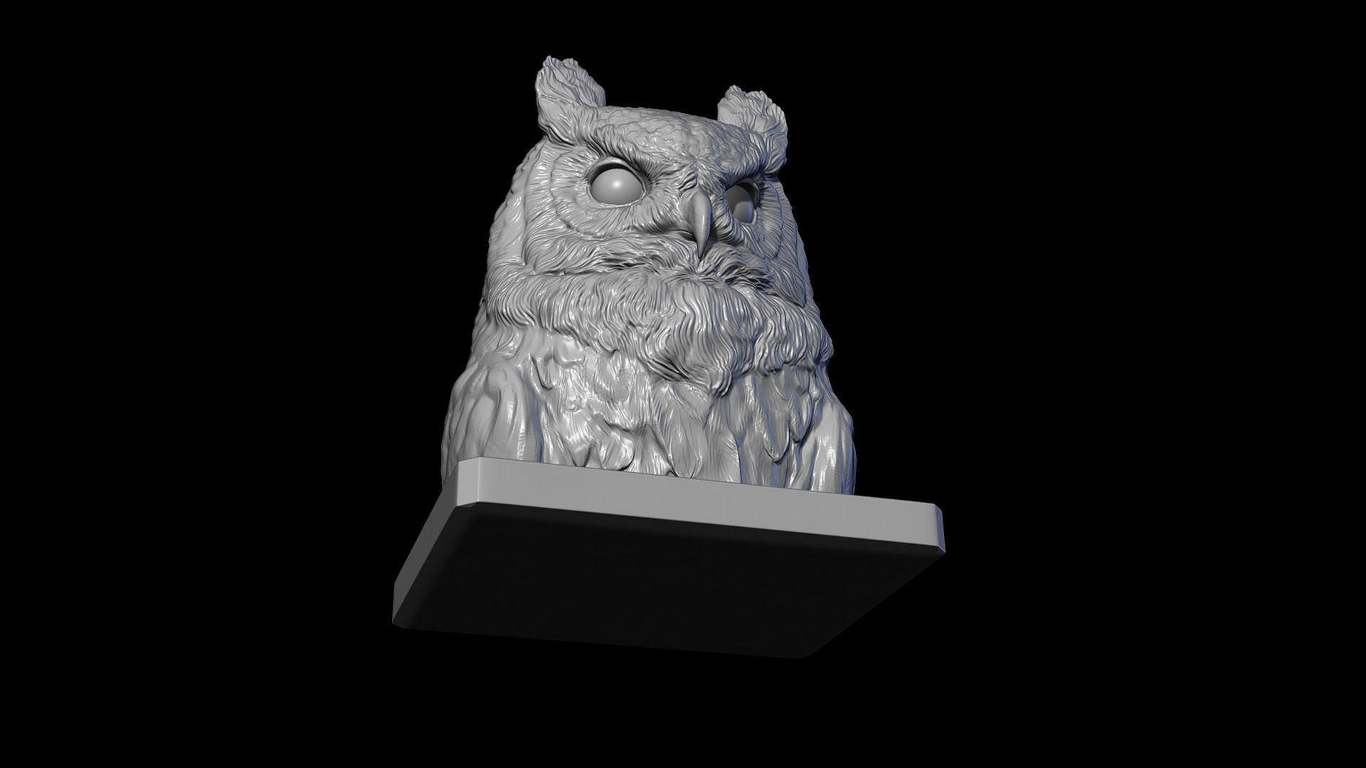 Owl head 3D print model_13