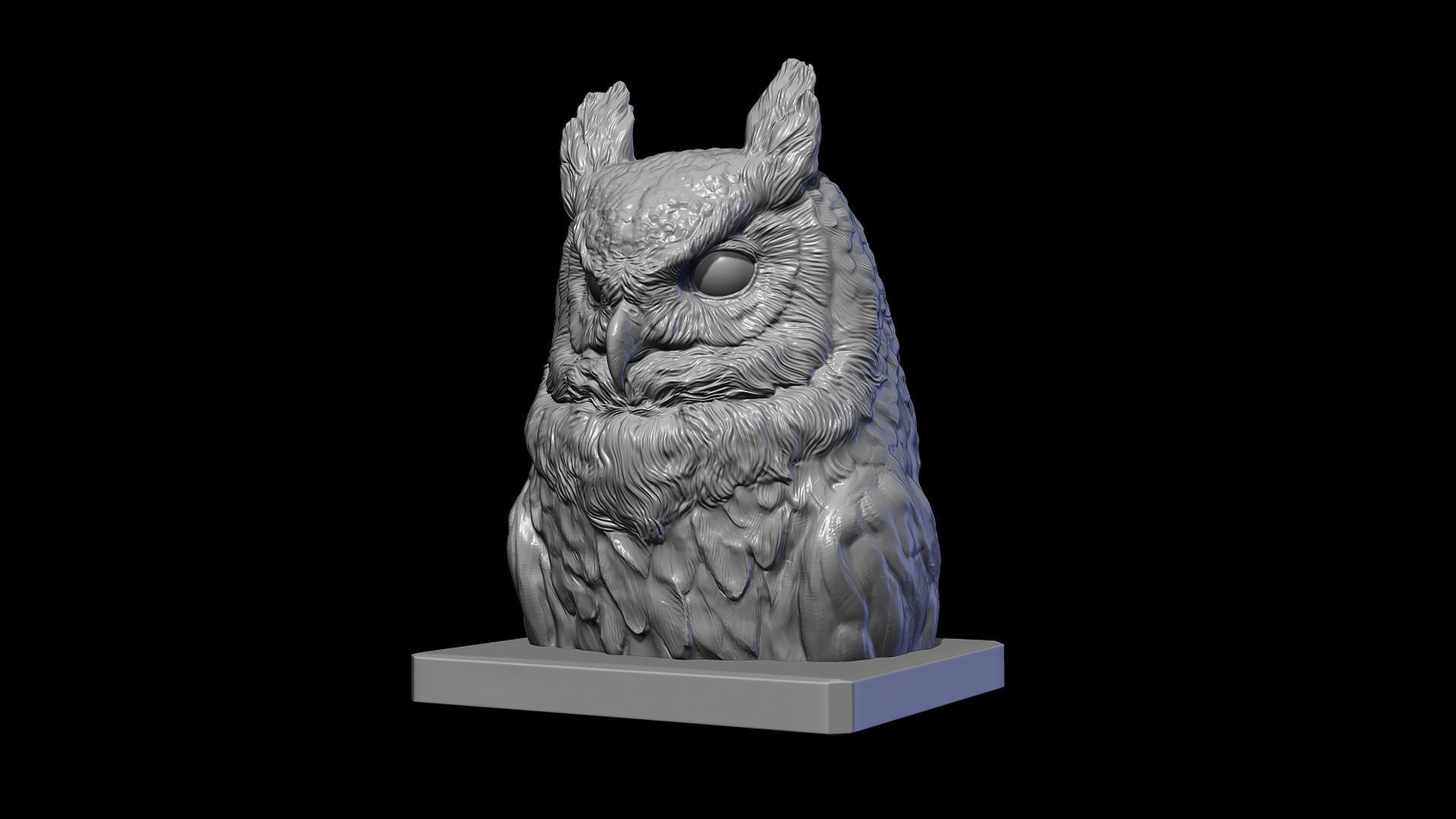 Owl head 3D print model_7
