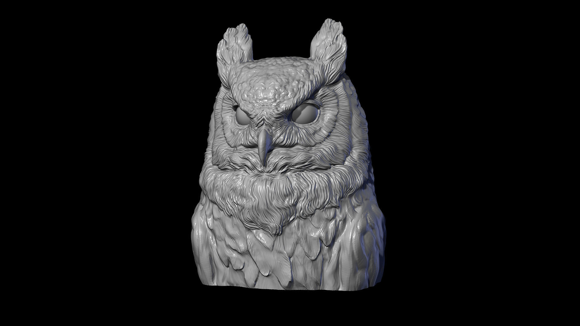 Owl head 3D print model_12