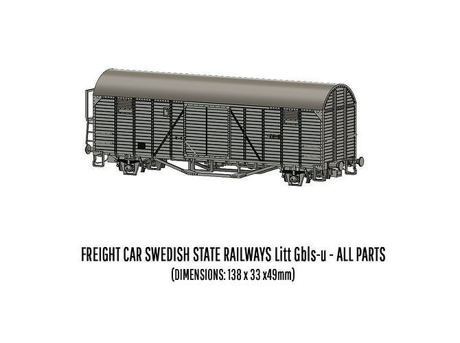 ROLLS-0024 Swedish SJ Litt Gbls-u Freight Car H0-scale 3D print model 5