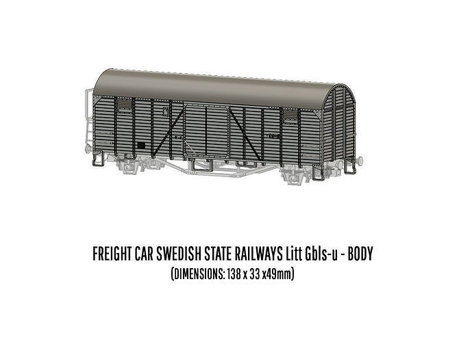 ROLLS-0024 Swedish SJ Litt Gbls-u Freight Car H0-scale 3D print model 6
