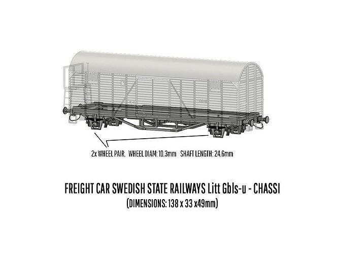 ROLLS-0024 Swedish SJ Litt Gbls-u Freight Car H0-scale 3D print model 7
