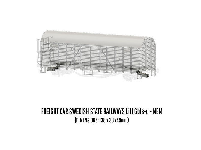 ROLLS-0024 Swedish SJ Litt Gbls-u Freight Car H0-scale 3D print model 4