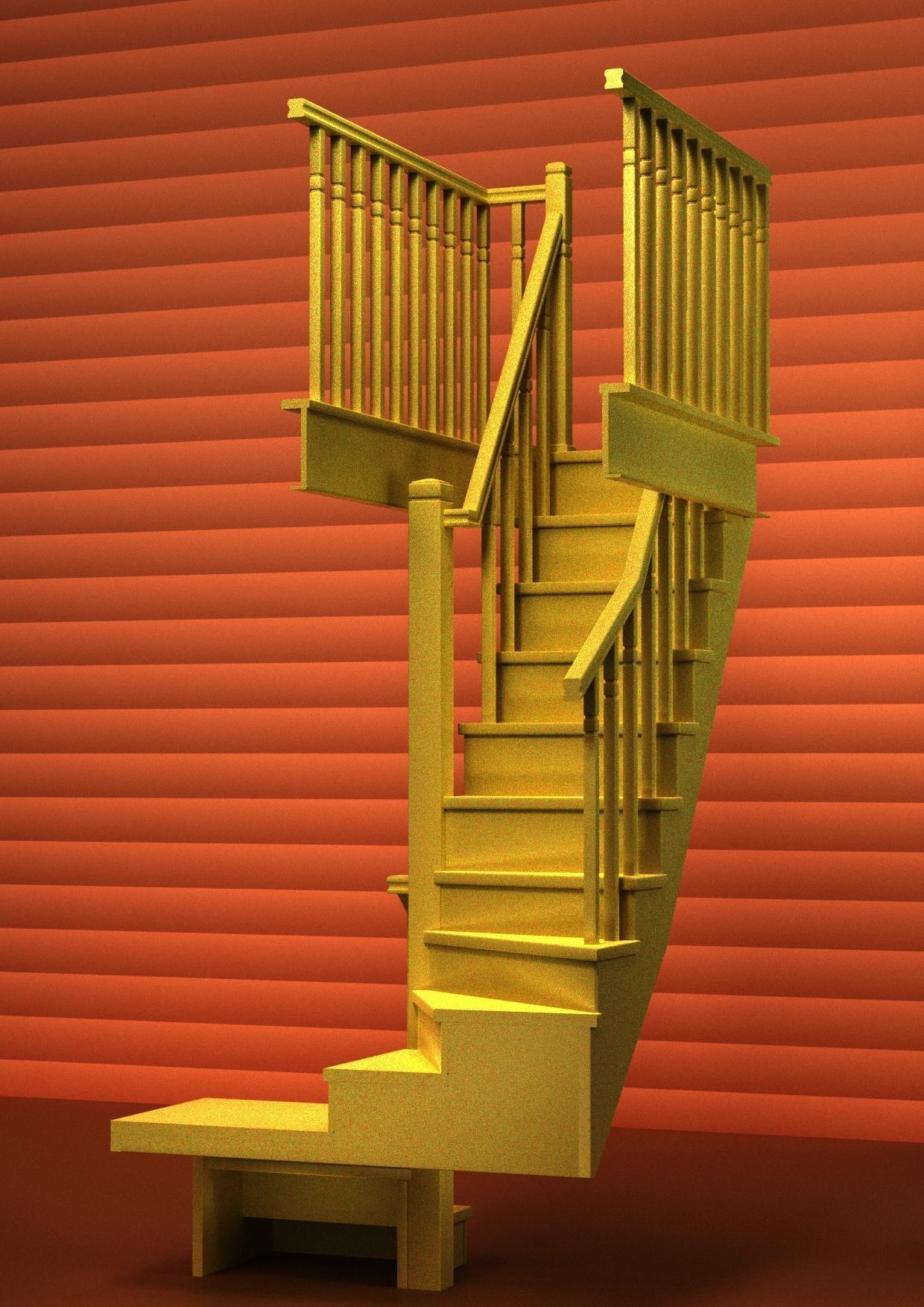 Stairs staircase 3D model_4