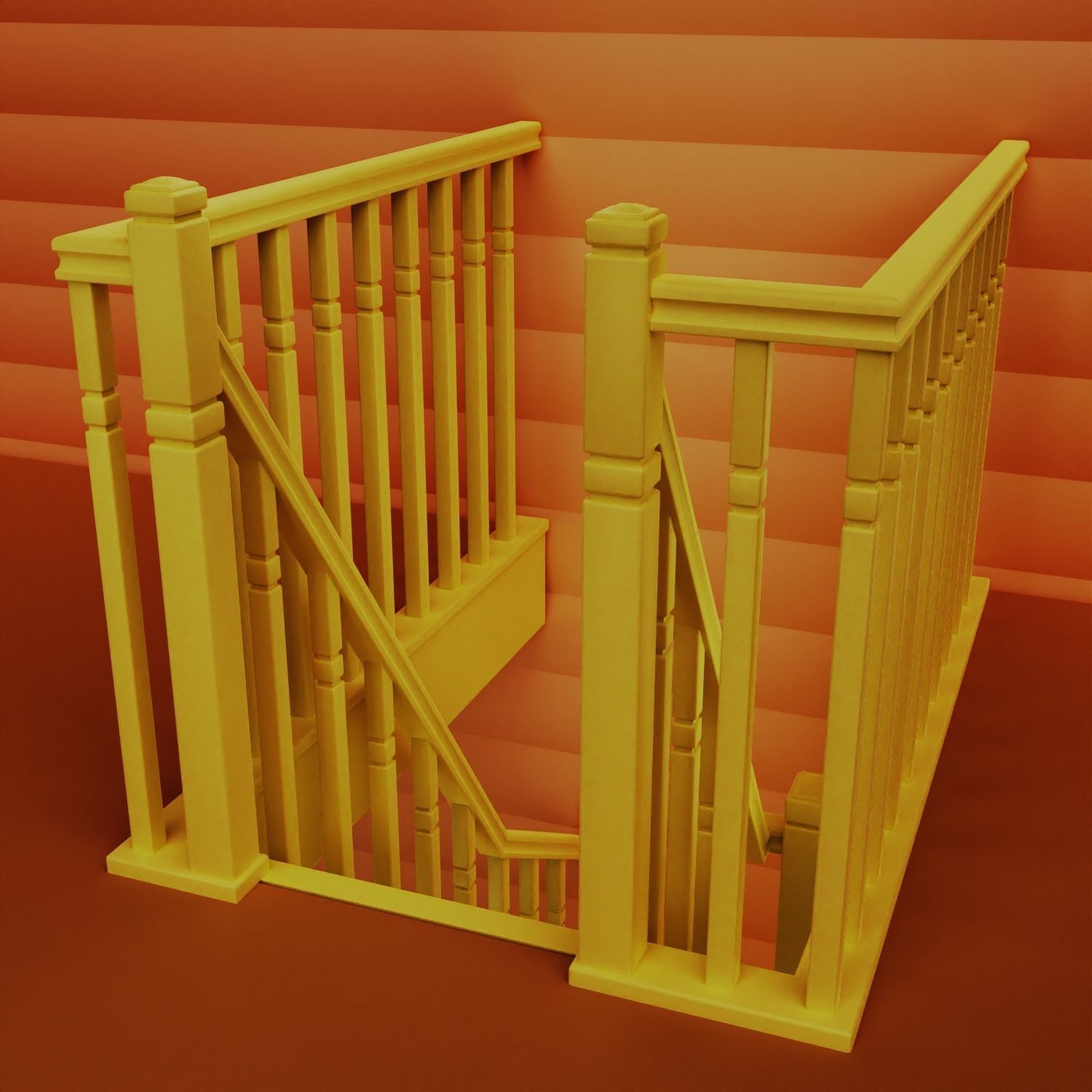 Stairs staircase 3D model_2