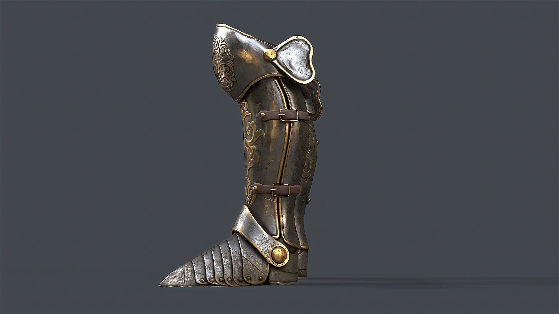 Armor Boot  Low-poly 3D model_6