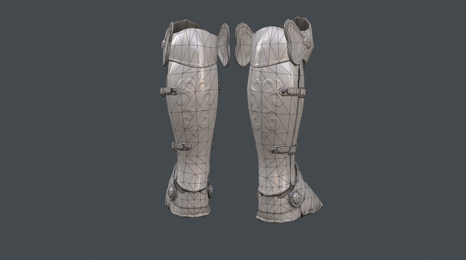 Armor Boot  Low-poly 3D model_9