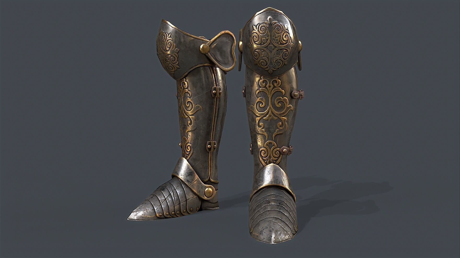 Armor Boot  Low-poly 3D model_1
