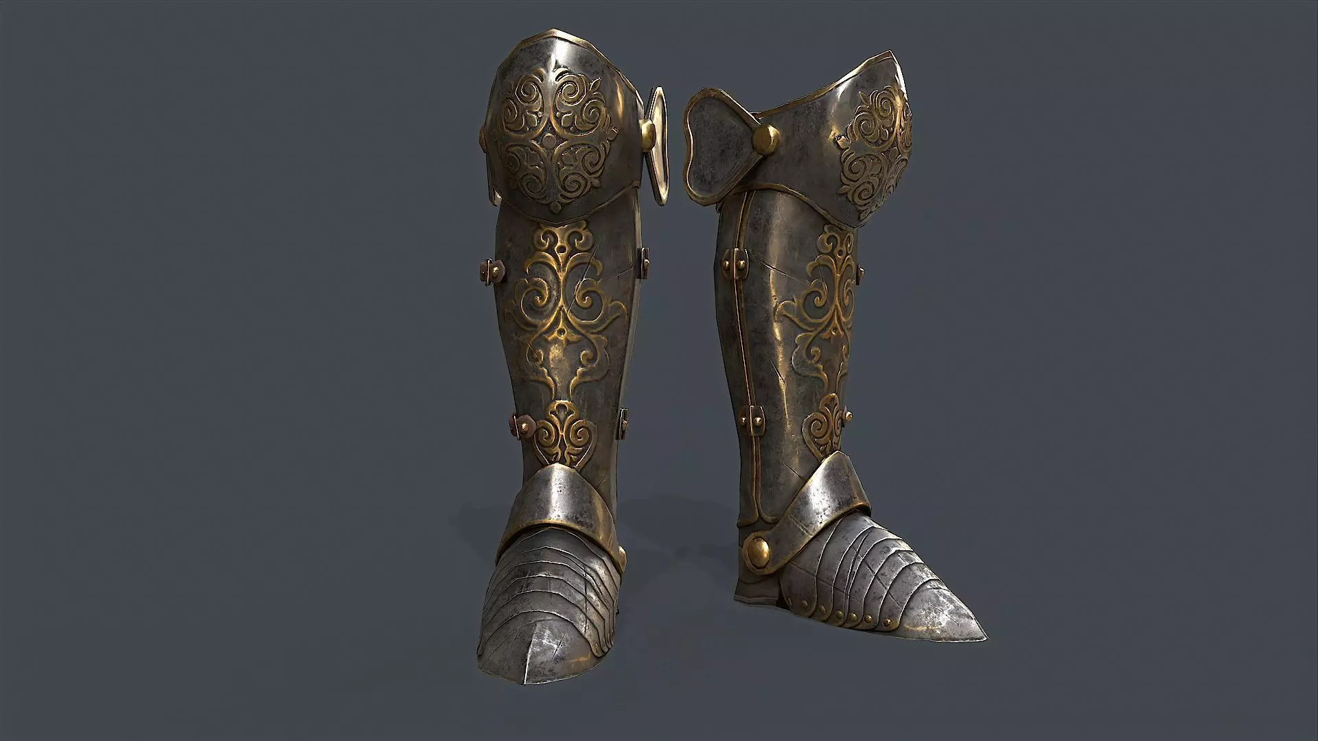 Armor Boot  Low-poly 3D model_0