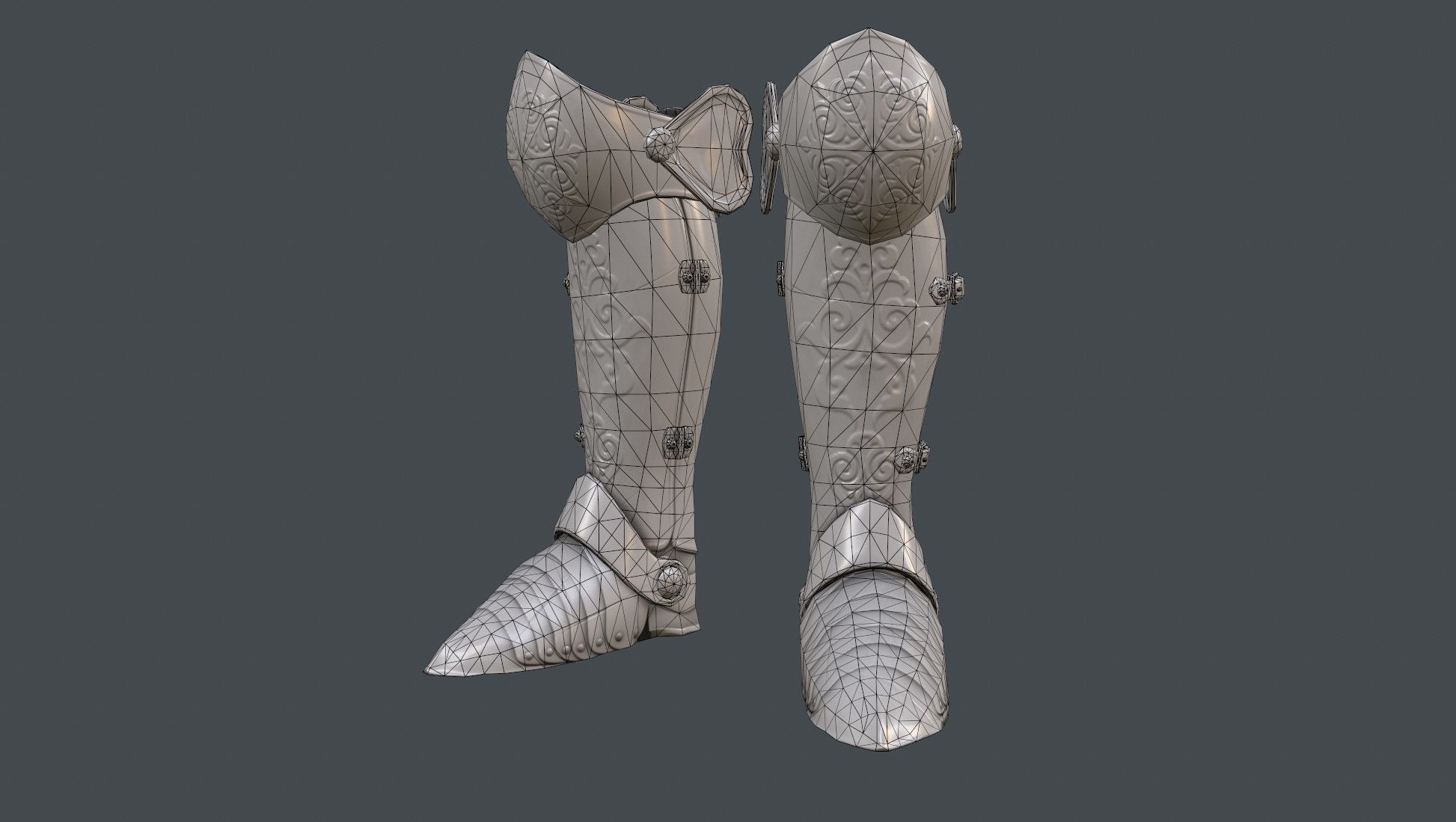 Armor Boot  Low-poly 3D model_10