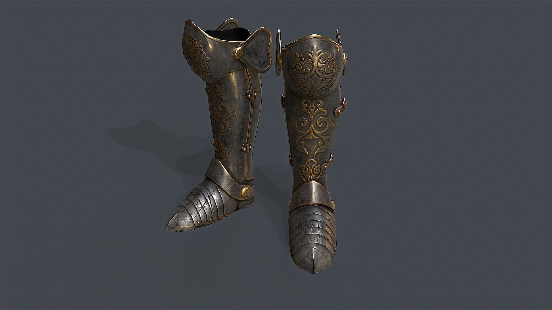 Armor Boot  Low-poly 3D model_7