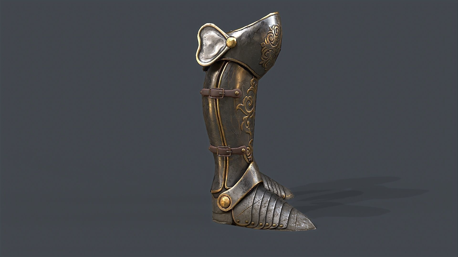 Armor Boot  Low-poly 3D model_3
