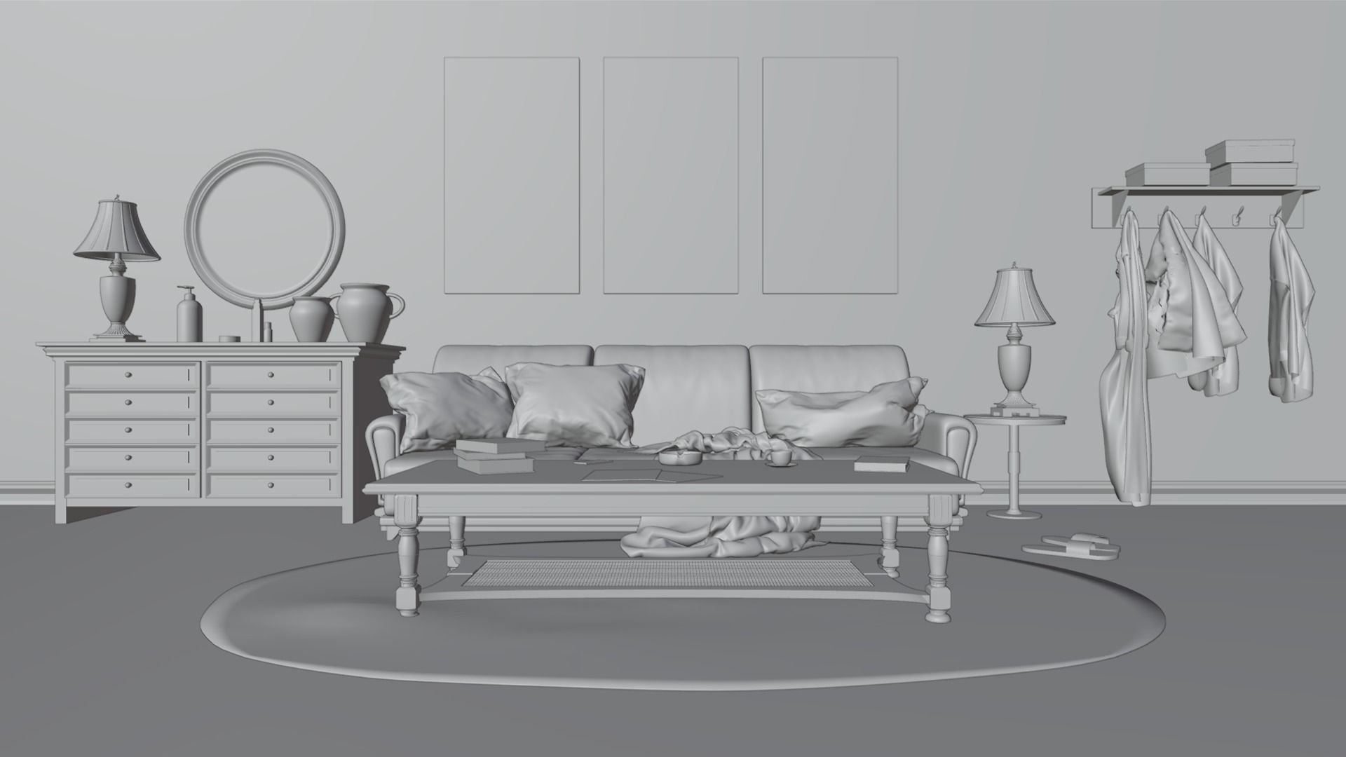 Interior scene  3D model_1