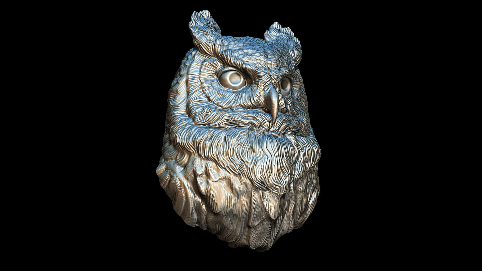 Owl head night 3D print model_1